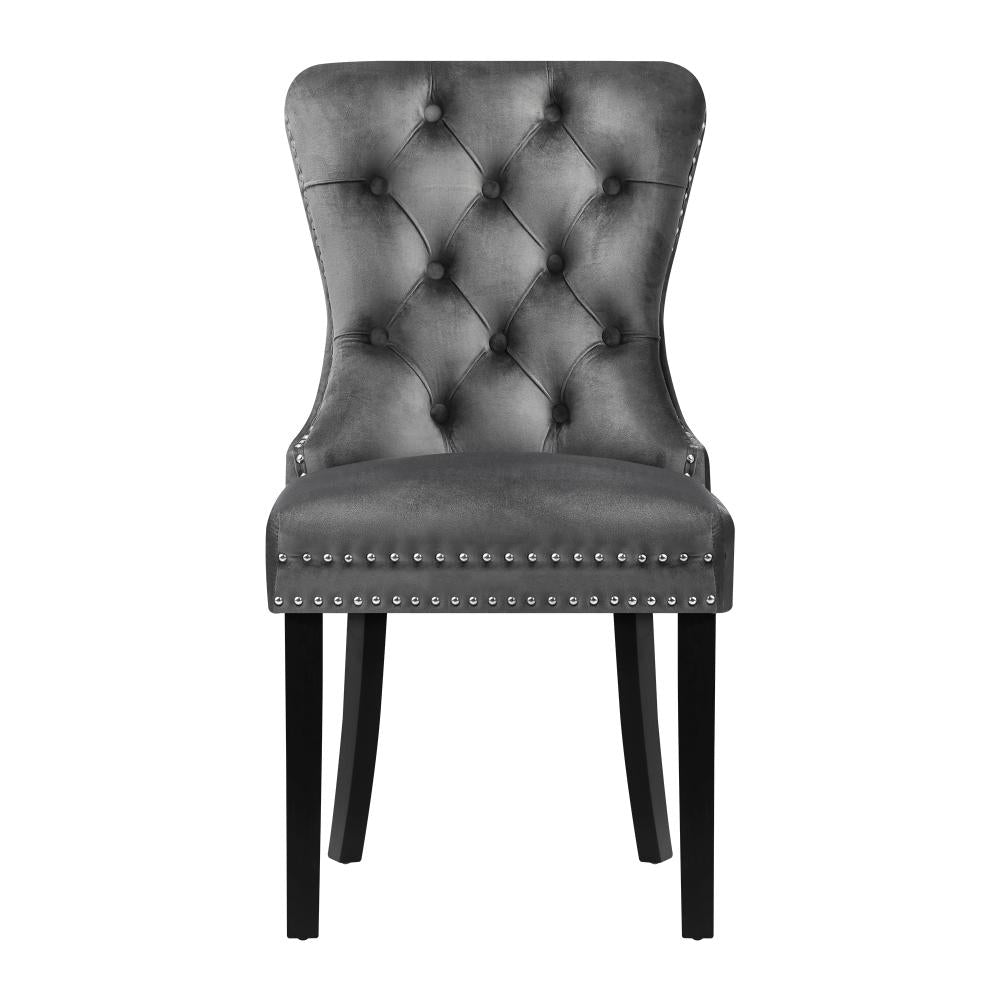 Set of Two Amelia Velet Soft Tufted Dining Chairs | Premium Plush Dining Chairs