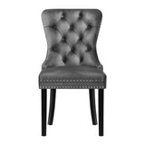 Set of Two Amelia Velet Soft Tufted Dining Chairs | Premium Plush Dining Chairs