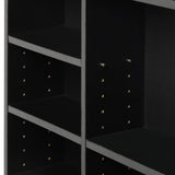 Oikiture 36 Slot Adjustable Wooden Display Unit | Modern Wooden Bookshelf Storage Shelf Unit
