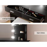 Starque LED Mirror Dressing Table and Makeup Stool Set | 10 Light Hollywood Mirror Makeup and Storage Unit