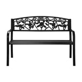 Premium Cast Iron & Steel Ornate Design Garden Bench | Outdoor Backyard Garden Bench