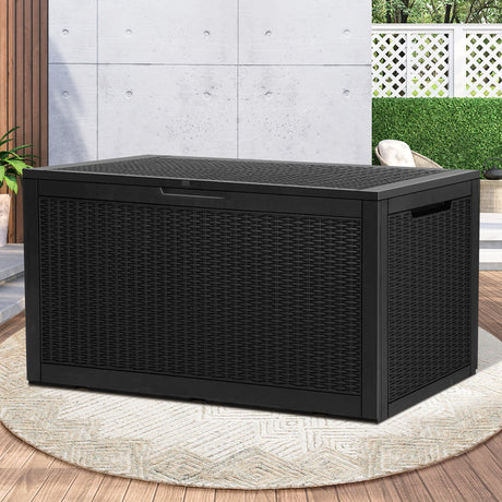 Forte Premium Weatherproof Outdoor Storage Box | Grey or Black Lockable Storage | Garage Storage Box by Livsip