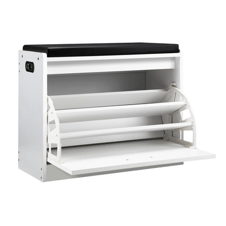 15 Pair Shoe Storage and Wooden Seating Bench | Modern Shoe Storage Cabinet