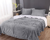 3pc Embossed Warm Sherpa Comforter Blanket Set