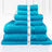Luxury Kingtex 100% Supreme Cotton Towel Set | 100% Cotton Bath Towel Set | 2 Size Sets - 17 Colours Bath Towels & Washcloths 7 Piece Set / AQUA Ontrendideas Bed and Bath