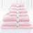 Luxury Kingtex 100% Supreme Cotton Towel Set | 100% Cotton Bath Towel Set | 2 Size Sets - 17 Colours Bath Towels & Washcloths 7 Piece Set / BABY PINK Ontrendideas Bed and Bath