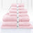 Luxury Kingtex 100% Supreme Cotton Towel Set | 100% Cotton Bath Towel Set | 2 Size Sets - 17 Colours Bath Towels & Washcloths 7 Piece Set / BABY PINK Ontrendideas Bed and Bath