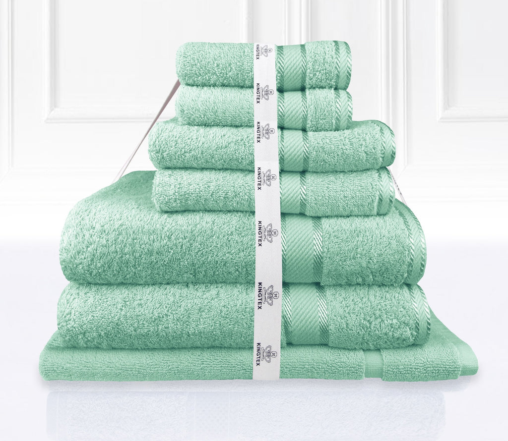 Luxury Kingtex 100% Supreme Cotton Towel Set | 100% Cotton Bath Towel Set | 2 Size Sets - 17 Colours Bath Towels & Washcloths 7 Piece Set / FROST Ontrendideas Bed and Bath