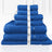 Luxury Kingtex 100% Supreme Cotton Towel Set | 100% Cotton Bath Towel Set | 2 Size Sets - 17 Colours Bath Towels & Washcloths 7 Piece Set / ROYAL BLUE Ontrendideas Bed and Bath