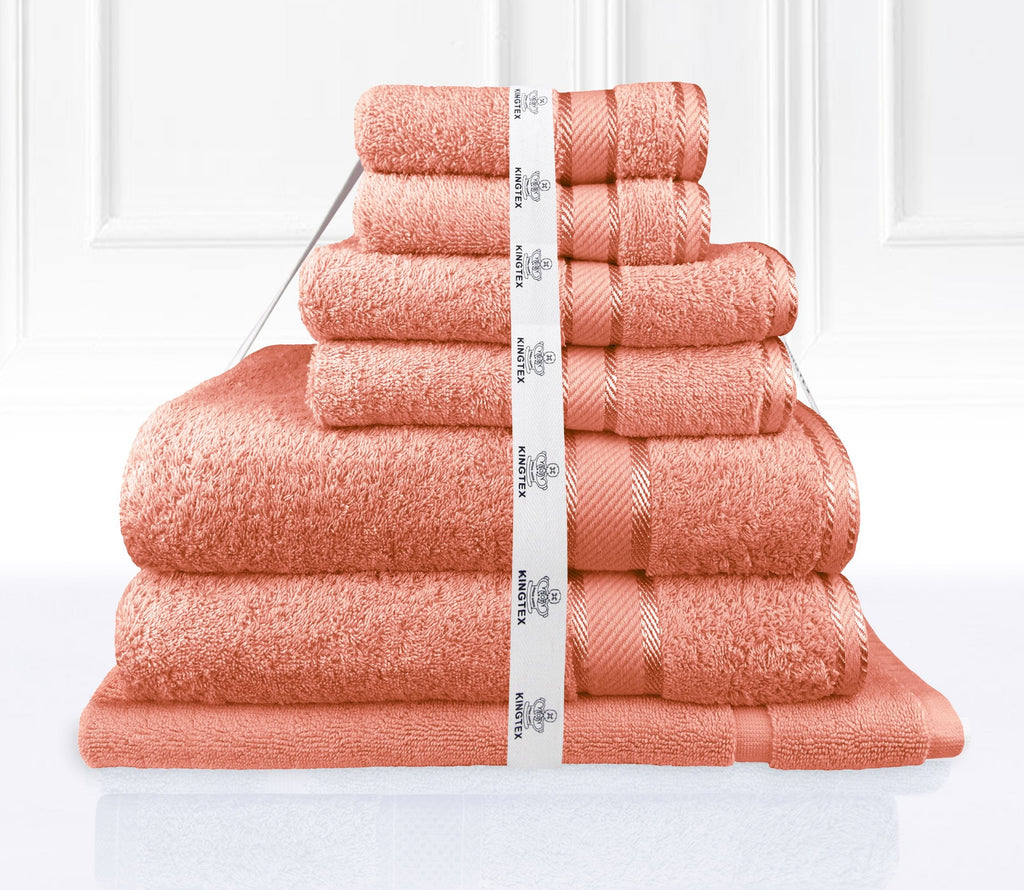 Luxury Kingtex 100% Supreme Cotton Towel Set | 100% Cotton Bath Towel Set | 2 Size Sets - 17 Colours Bath Towels & Washcloths 7 Piece Set / RUST Ontrendideas Bed and Bath