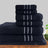 Soft 100% Cotton Bath Towel Set | Dobby Stripe Hotel | 7pc or 14pc Towel Sets | 4 Colours Bath Towels & Washcloths 7 Piece Set / Sailor Blue Ontrendideas Bed and Bath