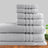 Soft 100% Cotton Bath Towel Set | Dobby Stripe Hotel | 7pc or 14pc Towel Sets | 4 Colours Bath Towels & Washcloths 7 Piece Set / Silver Ontrendideas Bed and Bath