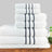 Soft 100% Cotton Bath Towel Set | Dobby Stripe Hotel | 7pc or 14pc Towel Sets | 4 Colours Bath Towels & Washcloths 7 Piece Set / White Ontrendideas Bed and Bath