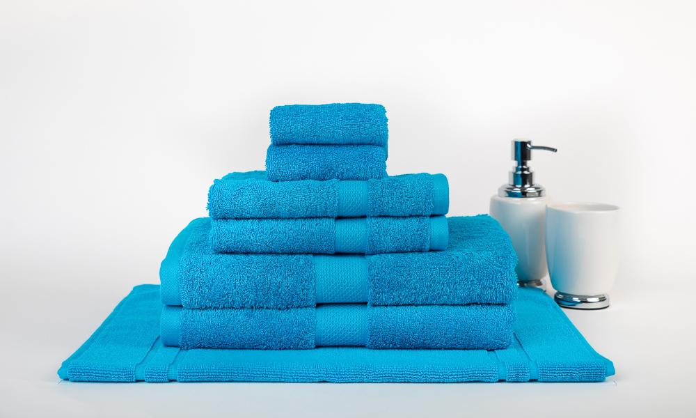 100% Premium Combed Cotton Extra Large Bath Sheet Towel Set | 7 or 14pc Sets | Superior Abosrbance and Size  | 2 Sizes - 30 Colours Bath Towels & Washcloths 7pc Set / Aqua Ontrendideas Bed and Bath