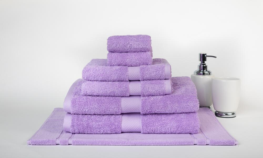 100% Premium Combed Cotton Extra Large Bath Sheet Towel Set | 7 or 14pc Sets | Superior Abosrbance and Size  | 2 Sizes - 30 Colours Bath Towels & Washcloths 7pc Set / Lilac Ontrendideas Bed and Bath