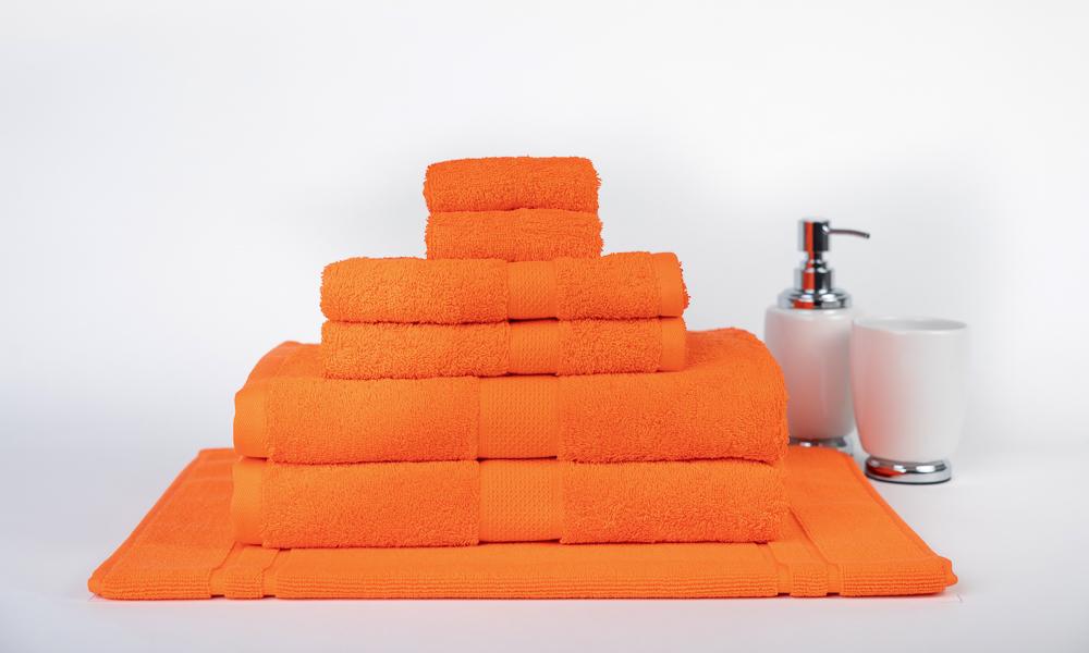 100% Premium Combed Cotton Extra Large Bath Sheet Towel Set | 7 or 14pc Sets | Superior Abosrbance and Size  | 2 Sizes - 30 Colours Bath Towels & Washcloths 7pc Set / Orange Ontrendideas Bed and Bath