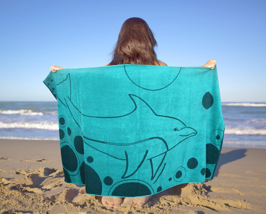 Ramesses Extra Large Soft Absorbant Beach Towel 100% Egyptian Cotton 100 x 180cm | 5 Colours Beach Towels One / Dolphin Ontrendideas Bed and Bath
