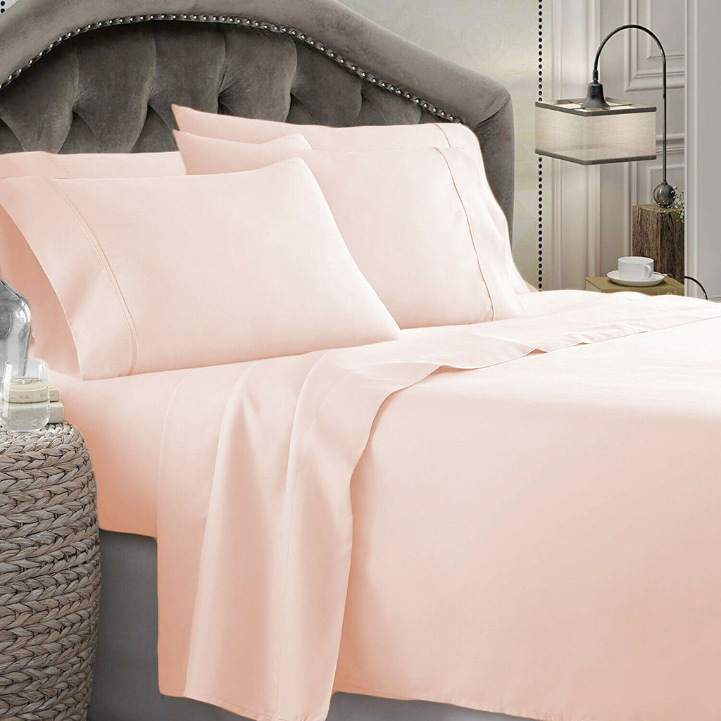 1800TC Ultra Soft Wrinkle Free Sheet Set | 4pc - 6pc Set Luxury Soft Sheets | Summer Cooling Sheets Bed Sheets 4pc Single / Tea Rose Ontrendideas Bed and Bath
