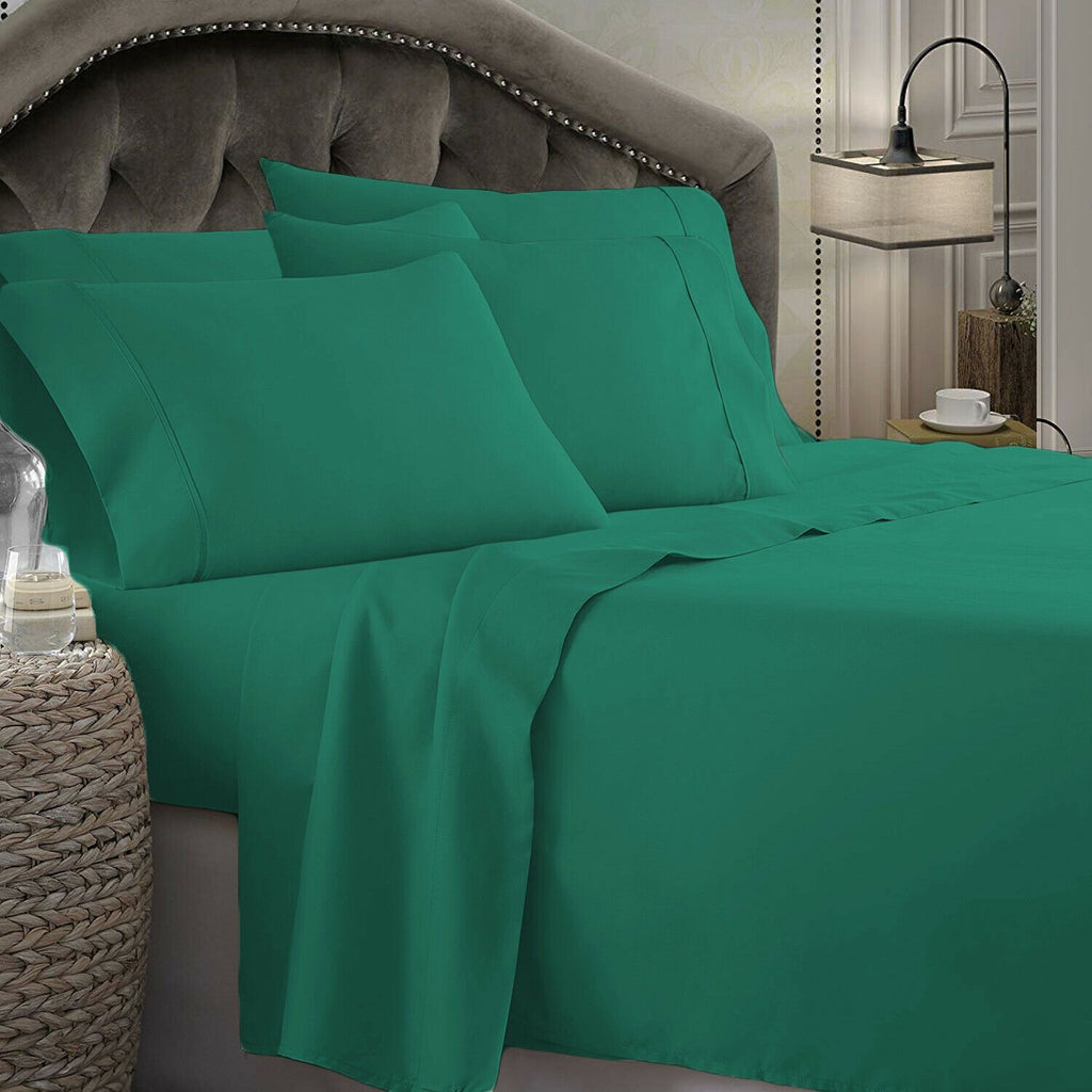 1800TC Ultra Soft Wrinkle Free Sheet Set | 4pc - 6pc Set Luxury Soft Sheets | Summer Cooling Sheets Bed Sheets 4pc Single / Teal Ontrendideas Bed and Bath