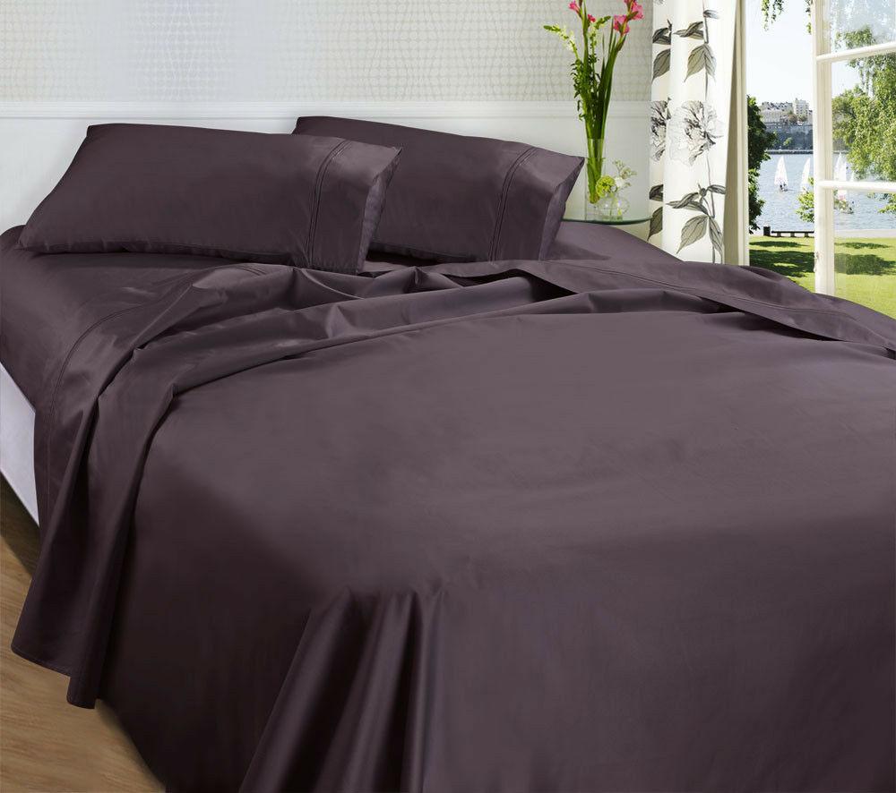 1450TC 100% Premium Egyptian Cotton Sheet Set Ramesses Egyptian Sheets Quality | 2 Sizes - 5 Colours Bed Sheets Queen / Eggplant Ontrendideas Bed and Bath