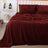 Fluffy Teddy Fleece Sheet Set | Ultra Warm Bedding Cover Soft Fluffy Sheets |5 Sizes - 6 Colours Bed Sheets Single / Burgundy Ontrendideas Bed and Bath