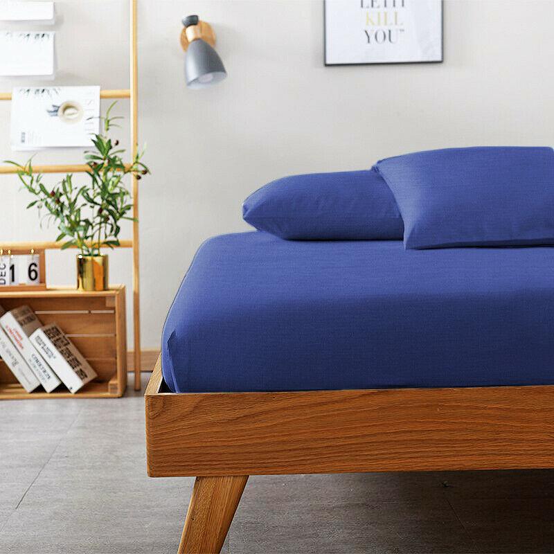 2000TC Bamboo Cooling FITTED Sheet Set | Fitted Sheet + Pillowcases | HypoAllergenic Ramesses Sheets | MQ MK Sizes | 7 Sizes - 9 Colours Bed Sheets Single / Royal Blue Ontrendideas Bed and Bath