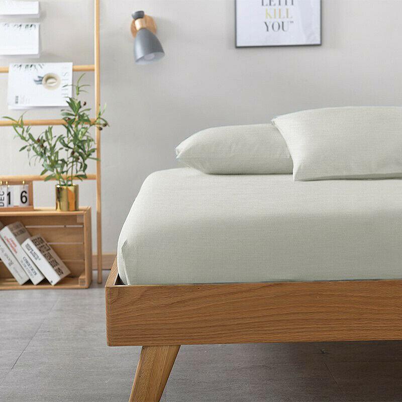 2000TC Bamboo Cooling FITTED Sheet Set | Fitted Sheet + Pillowcases | HypoAllergenic Ramesses Sheets | MQ MK Sizes | 7 Sizes - 9 Colours Bed Sheets Single / Silver Ontrendideas Bed and Bath