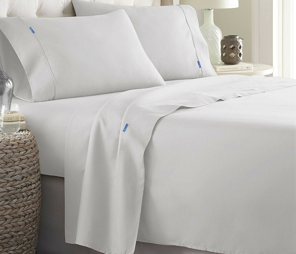 2000TC Bamboo Ultra Cooling Sheet Set | Fast Dry Honeycomb Technology Ramesses Sheets | 5 Sizes - 8 Colours Bed Sheets Single / Silver Ontrendideas Bed and Bath
