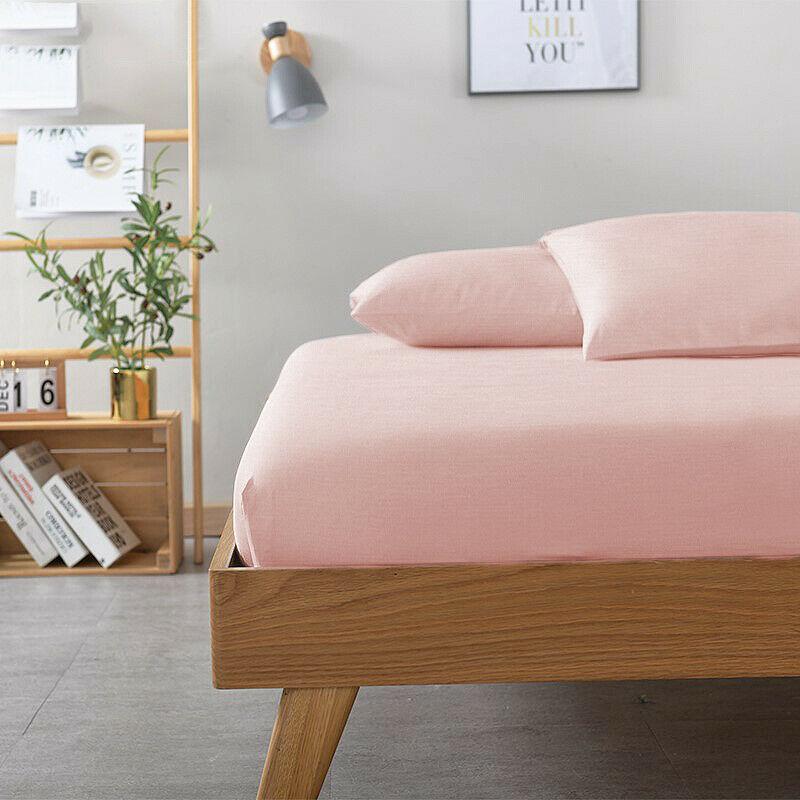 2000TC Bamboo Cooling FITTED Sheet Set | Fitted Sheet + Pillowcases | HypoAllergenic Ramesses Sheets | MQ MK Sizes | 7 Sizes - 9 Colours Bed Sheets Single / Tea Rose Ontrendideas Bed and Bath