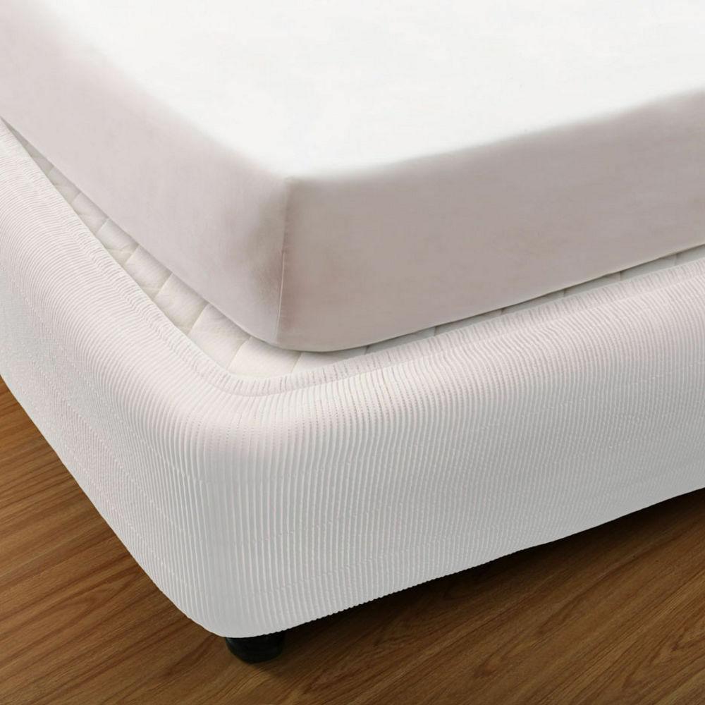 $45 for ALL Sizes | Easy Fit Quilted Elastic Fitted Valance | Box Spring Cover Base Cover | 5 Sizes - 4 Colours Bed Skirt Single / White Ontrendideas Bed and Bath
