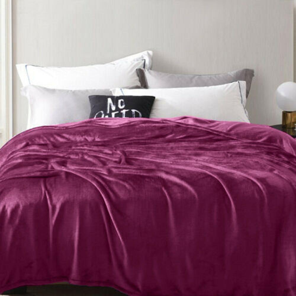 750GSM Ultra Warm Winter Thermal Blanket | Mink Blankets Soft Plush Feel | 2 Sizes - 6 Colours Blankets Single / Magenta Purple Ontrendideas Bed and Bath