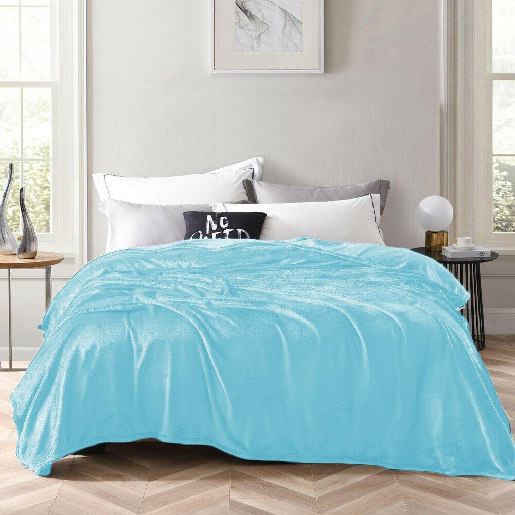 750GSM Ultra Warm Winter Thermal Blanket | Mink Blankets Soft Plush Feel | 2 Sizes - 6 Colours Blankets Single / Mid Blue Ontrendideas Bed and Bath