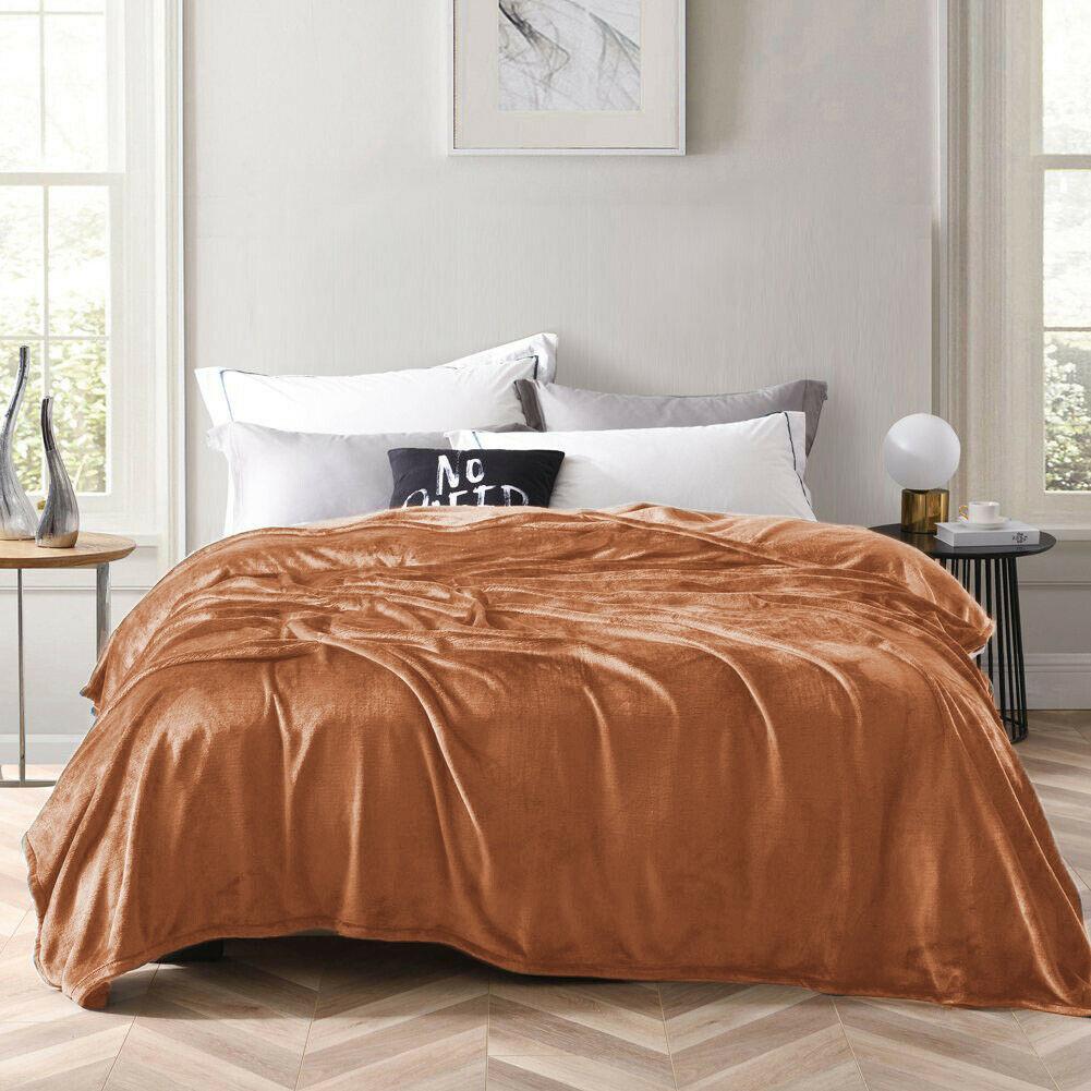 750GSM Ultra Warm Winter Thermal Blanket | Mink Blankets Soft Plush Feel | 2 Sizes - 6 Colours Blankets Single / Teddy Brown Ontrendideas Bed and Bath