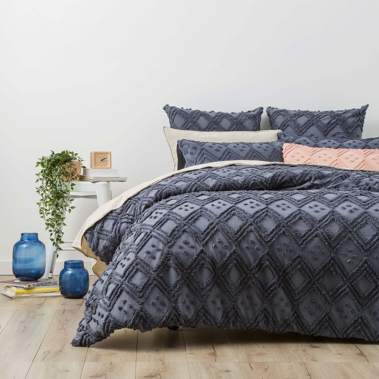 Embroidered 100% Cotton Vintage Washed Tufted Quilt Cover Set by Park Avenue