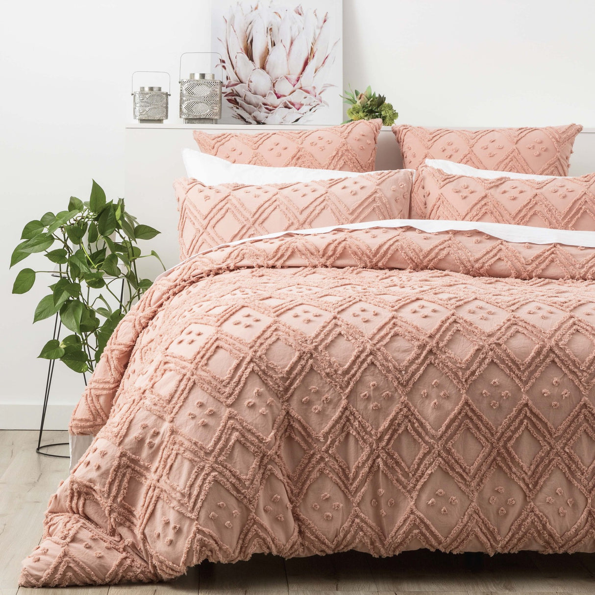 Embroidered 100% Cotton Vintage Washed Tufted Quilt Cover Set by Park Avenue