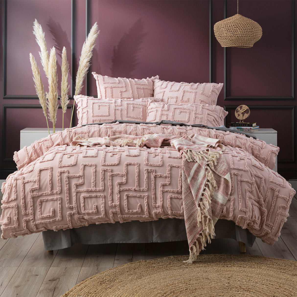 Riley Vintage Washed 100% Cotton Chenille Tufted Quilt Cover Set by Renee Taylor
