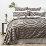 Wave 100% Cotton Chenille Vintage Washed Tufted Quilt Cover Set by Cloud Linen