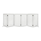 Extra Tall 80cm High White Wooden Pet Gate | Foldable Stable Dog Fence Safety Stairs Gate