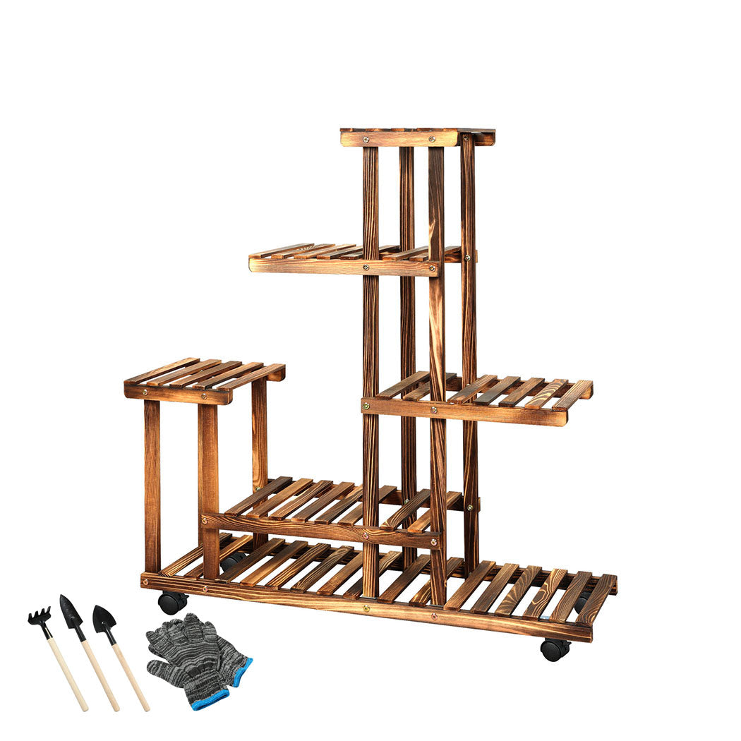 Natura Designer Multi Tier Wooden Plant Stand | Stylish Wooden Pine Plant Stands