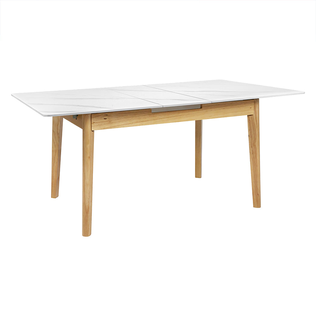 Giorgio 1.3-1.6M Extendable Wooden Dining Table | 6-8 Seater Premium Modern Dining Table Marble Style Stone Top