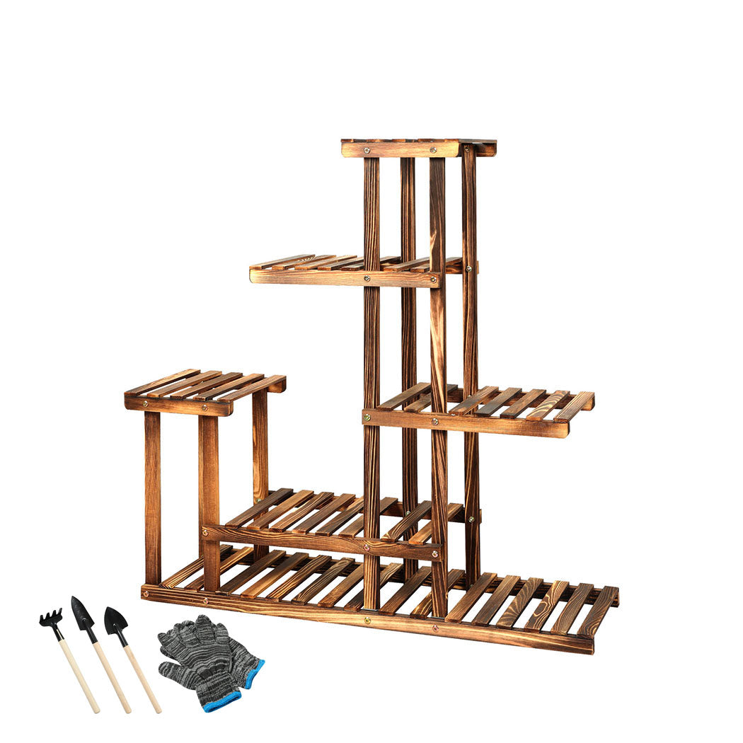Natura Designer Multi Tier Wooden Plant Stand | Stylish Wooden Pine Plant Stands