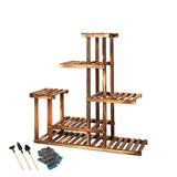 Natura Designer Multi Tier Wooden Plant Stand | Stylish Wooden Pine Plant Stands