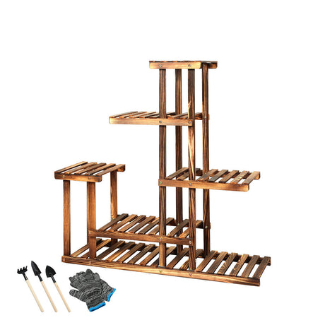 Natura Designer Multi Tier Wooden Plant Stand | Stylish Wooden Pine Plant Stands
