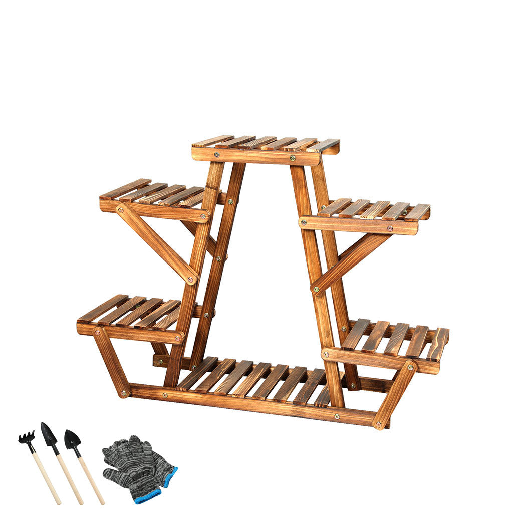 Natura Designer Multi Tier Wooden Plant Stand | Stylish Wooden Pine Plant Stands