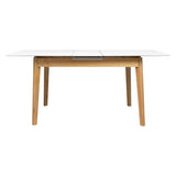 Giorgio 1.3-1.6M Extendable Wooden Dining Table | 6-8 Seater Premium Modern Dining Table Marble Style Stone Top