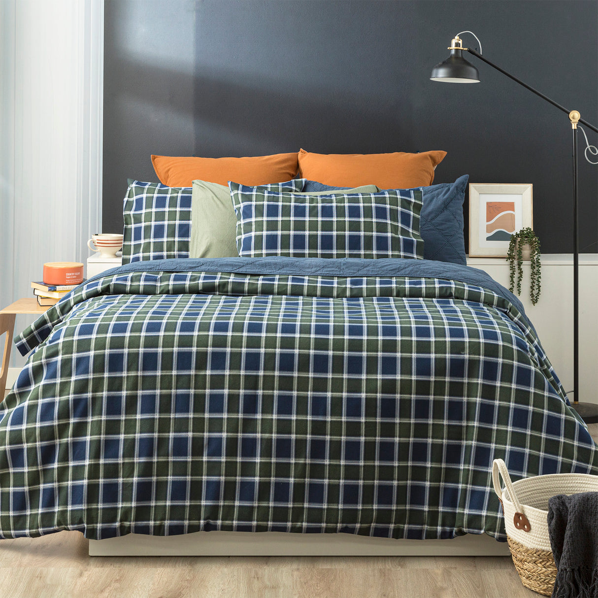 175GSM 100% Egyptian Cotton Flannelette Quilt Cover Set by Park Avenue | Winter Warm Bedding