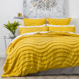 Wave 100% Cotton Chenille Vintage Washed Tufted Quilt Cover Set by Cloud Linen