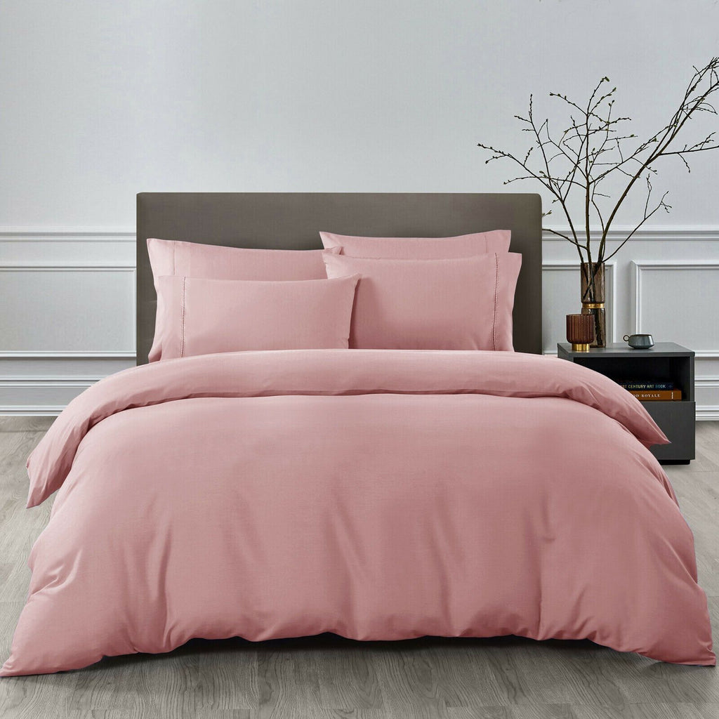 1500TC 100% Supreme Egyptian Cotton Quilt Cover Set | Soft Touch SK | Luxury Egyptian Sheets | 5 Sizes - 8 Colours Quilt Cover Set Single / Rose Pink Ontrendideas Bed and Bath