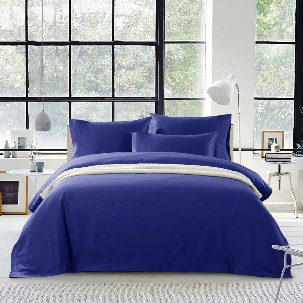1500TC 100% Supreme Egyptian Cotton Quilt Cover Set | Soft Touch SK | Luxury Egyptian Sheets | 5 Sizes - 8 Colours Quilt Cover Set Single / Royal Blue Ontrendideas Bed and Bath