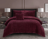 3 Piece Waffle Fleece Comforter Set | Warm Cozy Winter Soft Comforter | Fluffy Soft Bedding | 3 Sizes - 4 Colours Quilts & Comforters Double / Burgundy Ontrendideas Bed and Bath